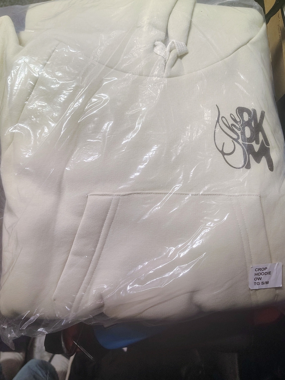 Cropped White Hoodie Brooklyn Mirage